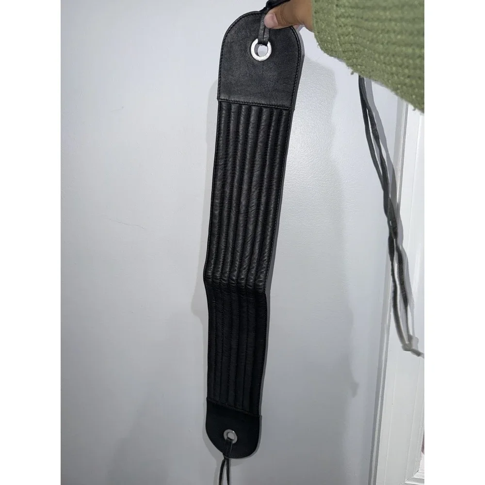 ARMANI EXCHANGE Extra Wide Womens's Size M‎ Leather Tassel Tie